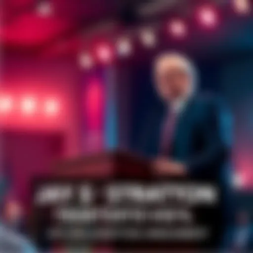 Jay Stratton speaking at a podium Jay Stratton addressing the audience about UFO declassification