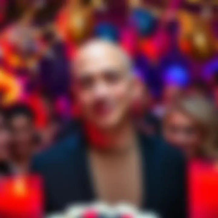 Jeff Bezos with a changed look at Kris Jenner's 70th birthday celebration, surrounded by guests and decorations.