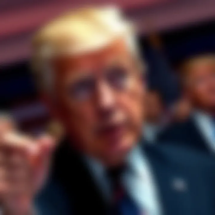 Jeffrey Epstein speaking with a serious expression, hinting at secrets about Donald Trump. Background shows a blurred image of Trump in a public appearance.