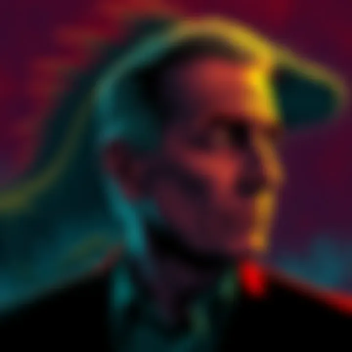 An illustration of Jeffrey Epstein with a reptilian figure in the background, representing conspiracy theories about shapeshifters.