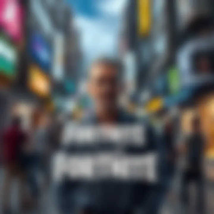 A figure resembling Jeffrey Epstein in a bustling Tel Aviv street, with a Fortnite logo overlay