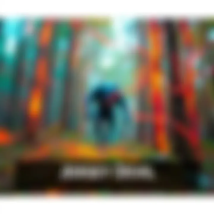 A blurry photo of a strange creature resembling the Jersey Devil in a forest setting