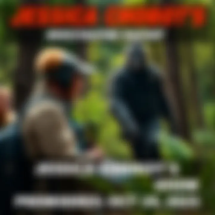 Jessica Chobot speaks with witnesses about the Bigfoot case while examining evidence in a wooded area