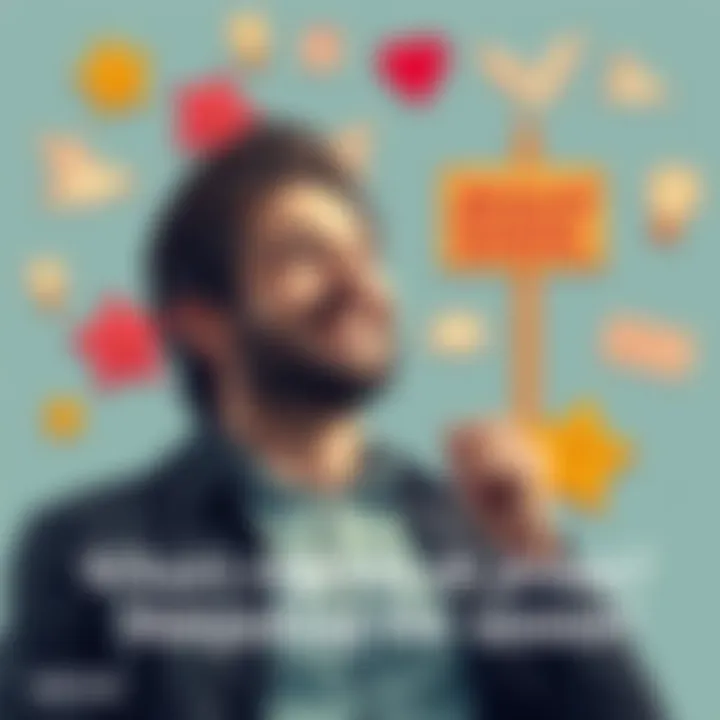 A thoughtful person laughing while pondering what sign represents Jesus, surrounded by light-hearted symbols of faith and humor