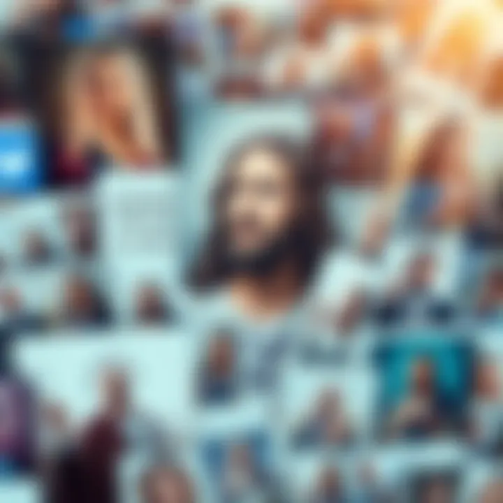 Content about Jesus Christ on Social Media A collage of social media posts featuring images and quotes about Jesus Christ