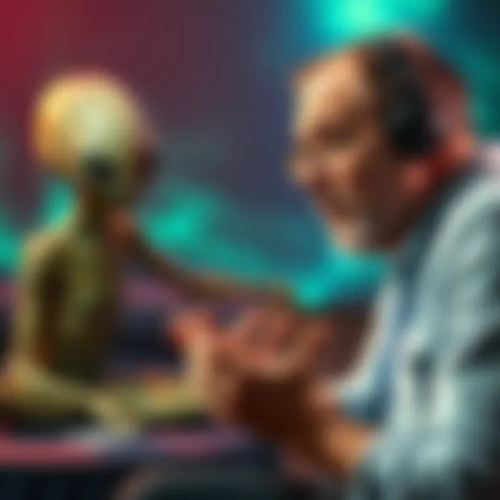 Joe Rogan talking with Harland Williams about aliens observing humanity like primitive beings