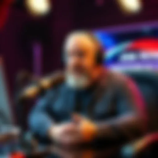 Joe Rogan in a podcast studio, talking about Jesse Michels and his impact on culture