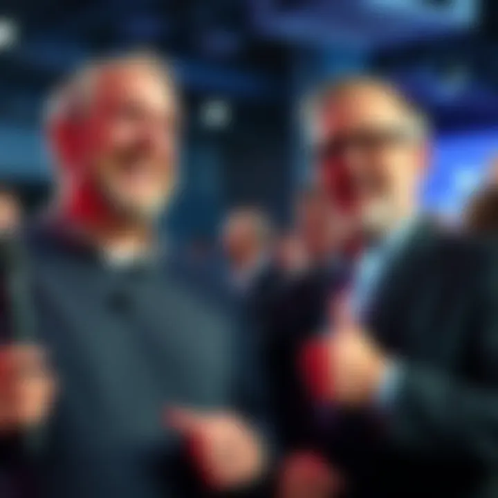 Joe Rogan smiling with Peter Thiel at an event, both looking engaged in conversation