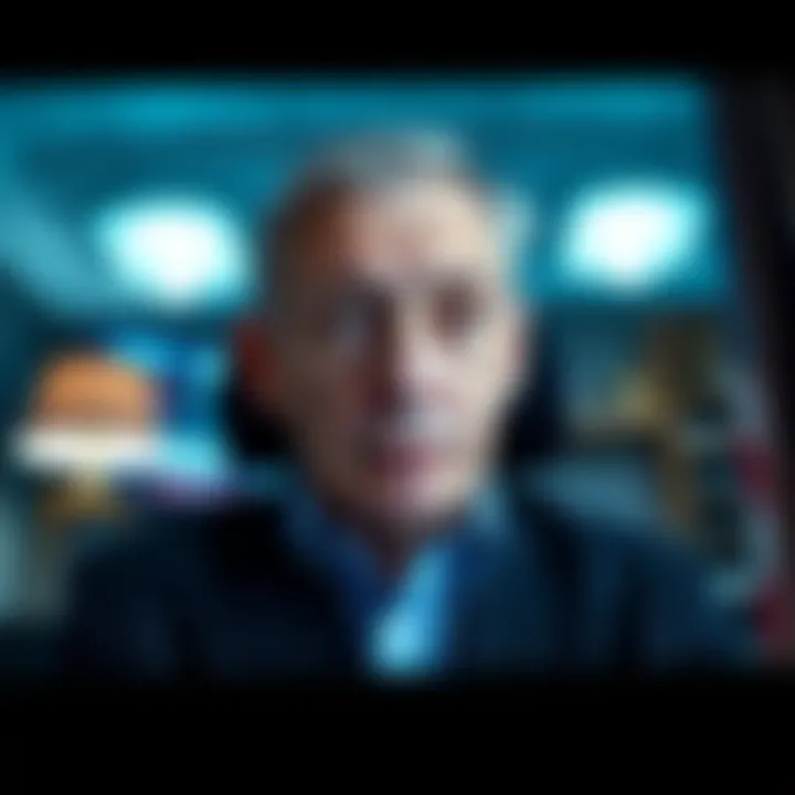 John Podesta on a video call A still frame of John Podesta during a video call looking concerned, with unsettling visuals in the background.