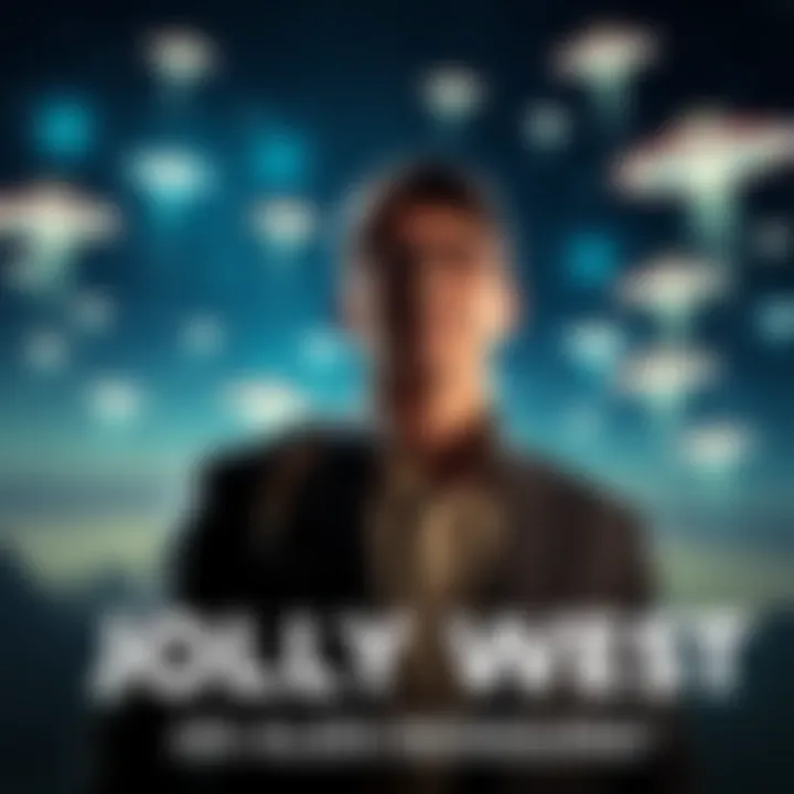 Dr. Louis 'Jolly' West, a psychiatrist, standing in front of a night sky filled with UFOs, symbolizing the theory of him being an alien.