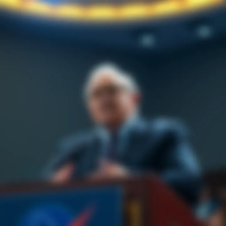 Retired NASA investigator Joseph Gutheinz at a podium discussing UFO beliefs and skepticism