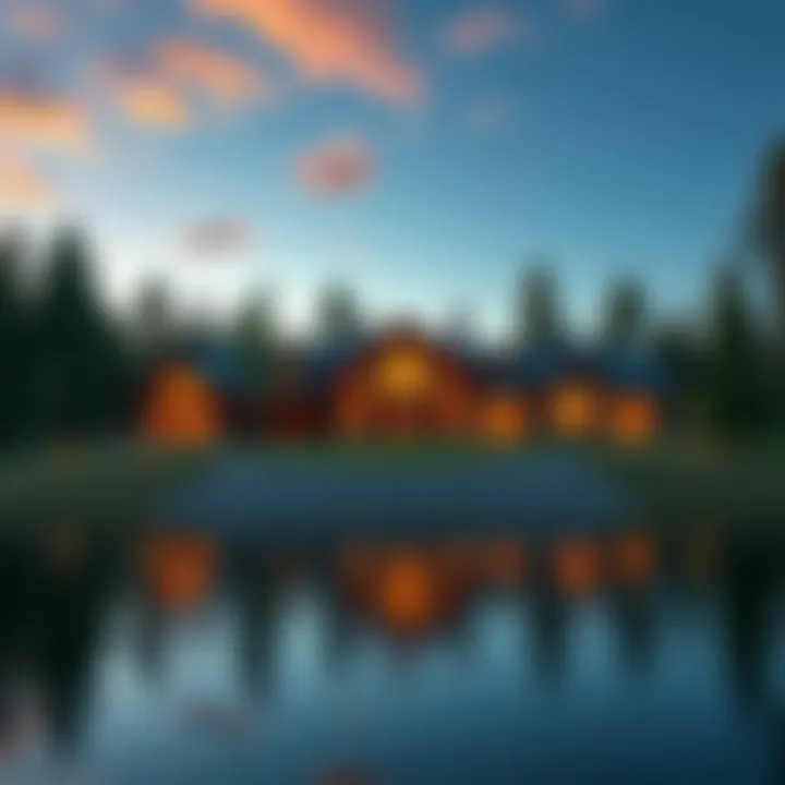 Exterior view of Josh Harris' lake home in Granite Falls, showcasing a peaceful setting surrounded by trees and water.
