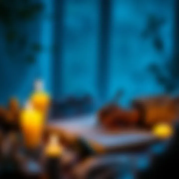 A person writing in a journal, surrounded by candles and crystals, focusing on affirmations and manifestations.