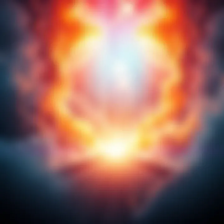 An abstract representation of life and death with a luminous pathway