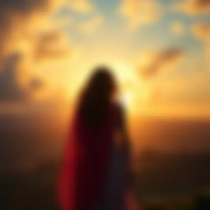 A person standing in a serene setting, reflecting on their journey of self-love and gratitude to Aphrodite.