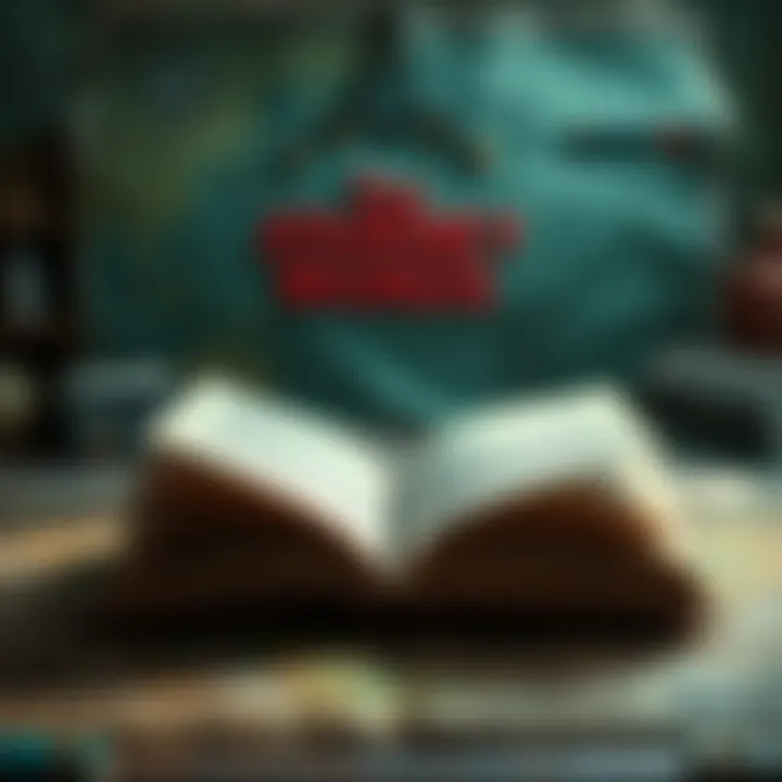 An artistic representation of book translation with open books and maps