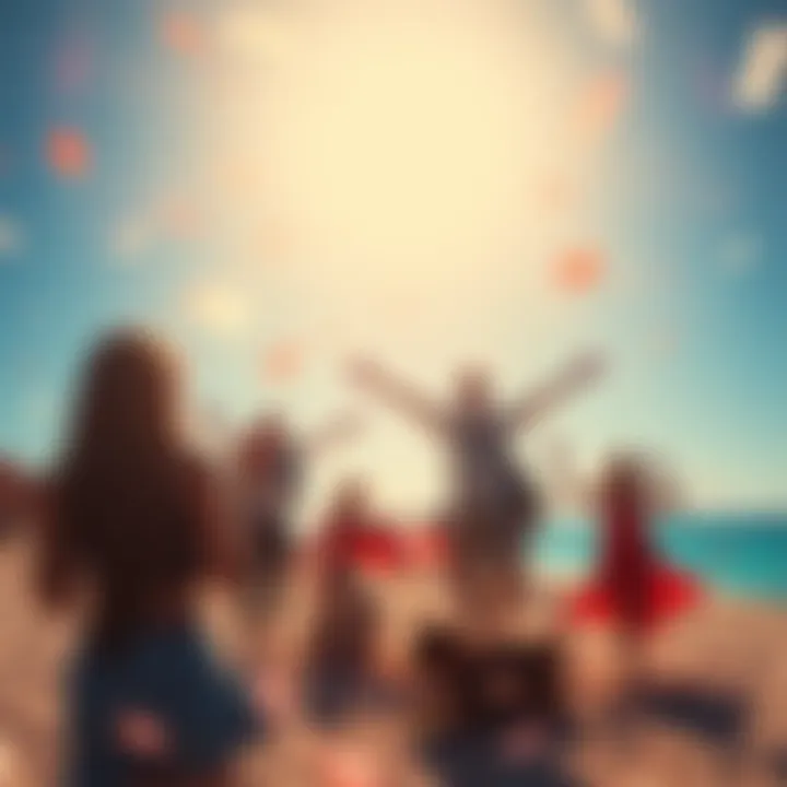 Joy in the Afterlife A serene scene depicting people enjoying vibrant activities in a bright, beautiful place, symbolizing joy and freedom in the afterlife.