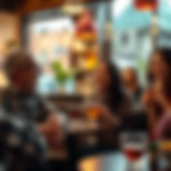 Joyful Moments of Laughter A group of friends sharing a hearty laugh in a cozy cafรฉ setting, illustrating the power of humor in everyday life