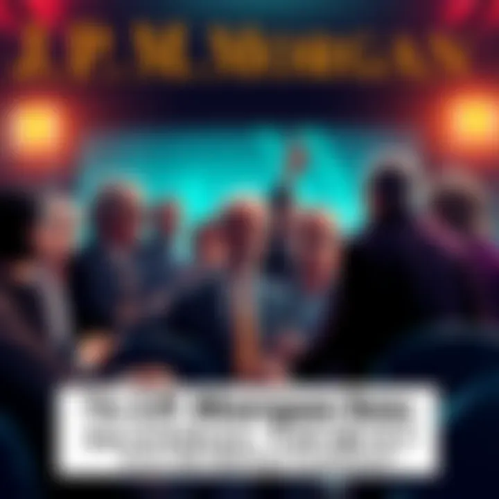 People engaged in a heated discussion about the J.P. Morgan sex scandal, expressing varied opinions and skepticism.