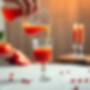 A hand pouring juice from a pitcher into a decorative cup, symbolizing an alternative offering