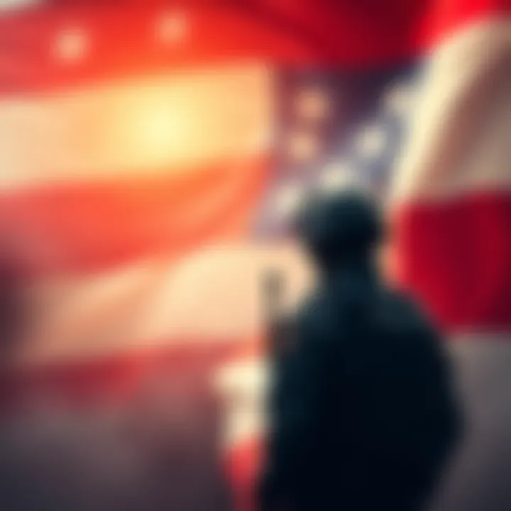 A soldier standing watch with a flag in the background, symbolizing heightened security on Independence Day due to potential threats.