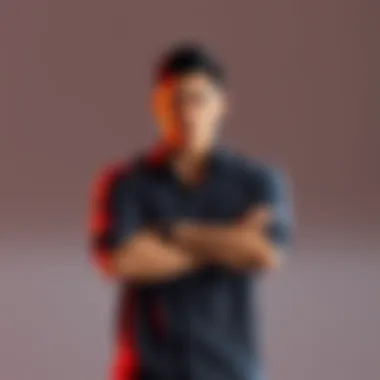 A June Gemini man with a confident posture, showcasing signs of hesitation and emotional distance in a relationship.