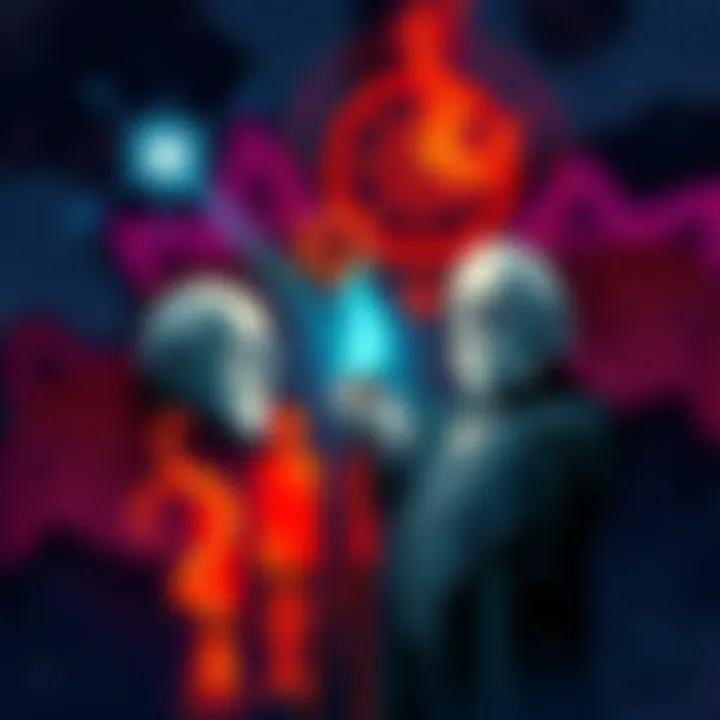 Symbols of Jung and Nietzsche An illustration showing symbols representing Carl Jung's individuation and Nietzsche's revaluation of values, highlighting their philosophical connection.