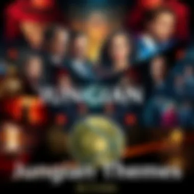 Jungian Themes in TV Shows A collage of scenes from shows like Carnivร le and The Lost Symbol, highlighting their mythological elements and psychological themes.