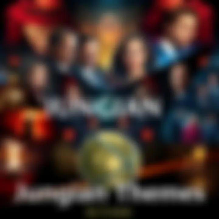 Jungian Themes in TV Shows A collage of scenes from shows like Carnivร le and The Lost Symbol, highlighting their mythological elements and psychological themes.