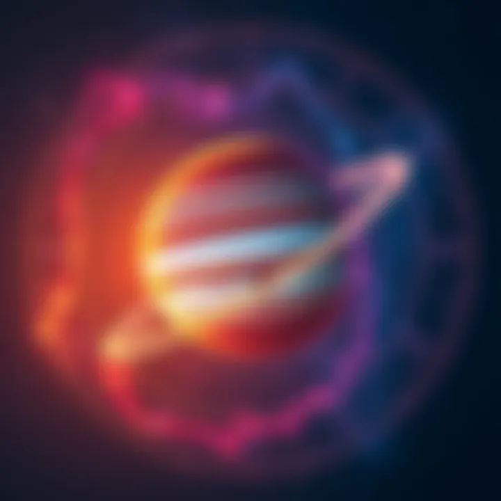 A vibrant illustration of Jupiter surrounded by the Cancer zodiac symbol, reflecting emotions and personal growth.