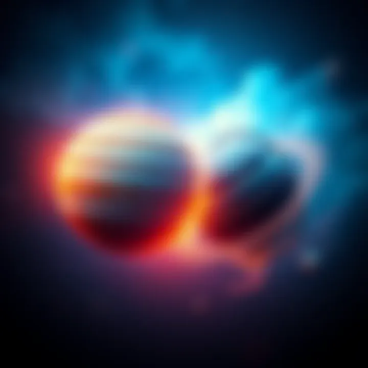 Artistic representation of Jupiter and Saturn as symbols of power and opposition, showcasing contrasting elements in their designs.