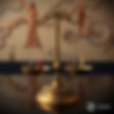 A pair of scales representing justice, tilted to show imbalance, with symbols of different groups on each side.