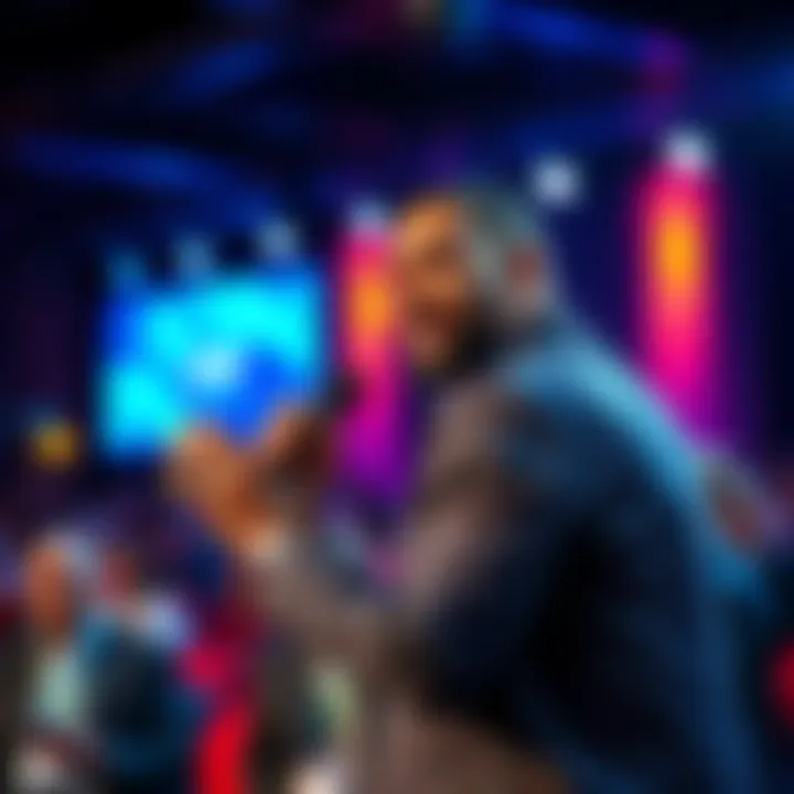 Juwan delivers a captivating speech to an audience in Charlotte, engaging attendees with his powerful insights.