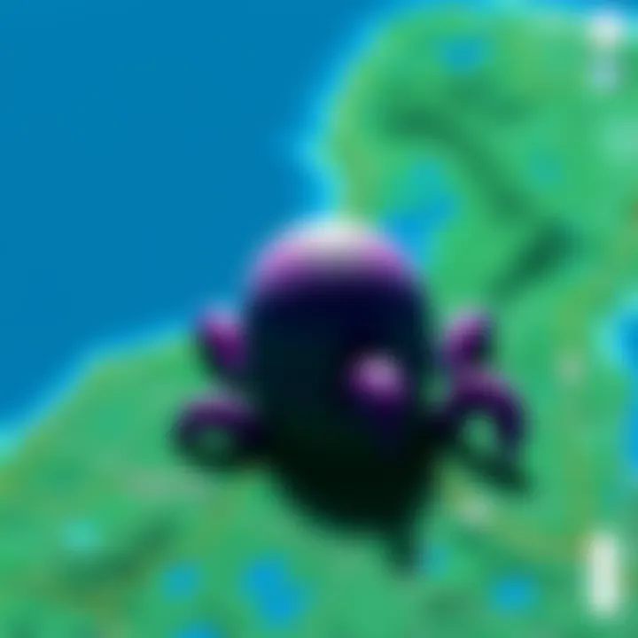 An overview of the K25 organism allegedly spotted in a flooded building in Panama on Google Maps, showing its three-foot-wide shape and surrounding area.