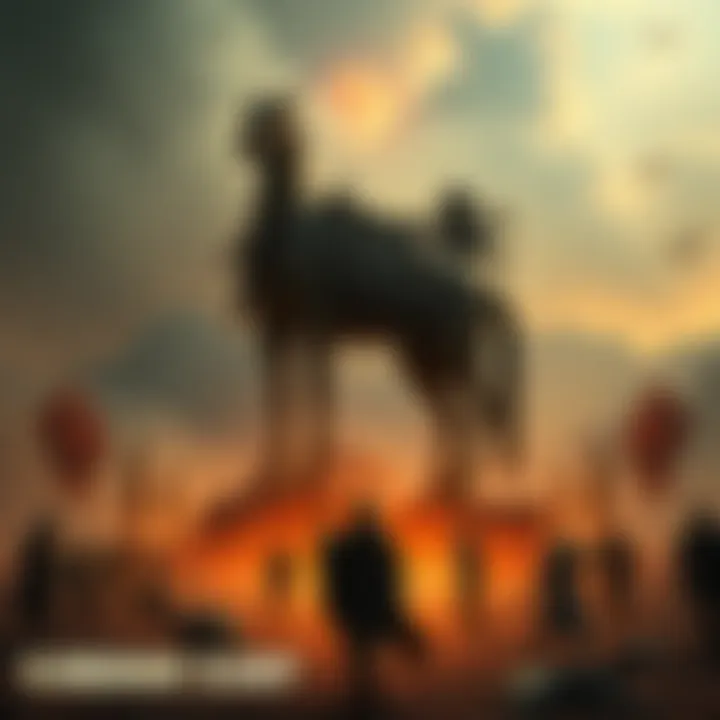 Kandahar Giant Film Scene A dramatic scene from the upcoming film showing the Kandahar Giant surrounded by ancient symbols and artifacts.