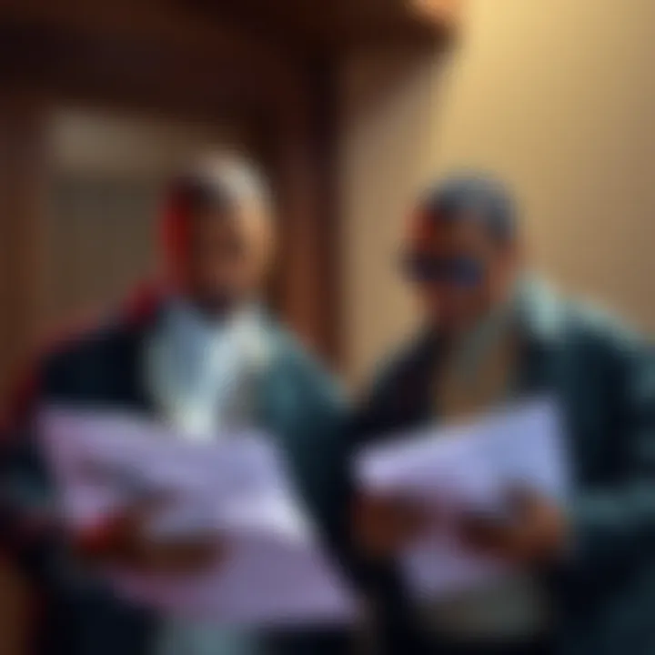 Kanye West and Jay-Z standing together, looking concerned as they examine documents related to the Epstein scandal