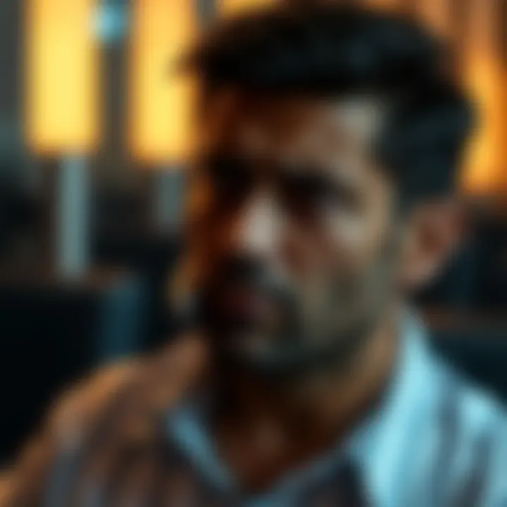 Kash Patel showing a worried look during an interview, resembling a scene from a horror film.