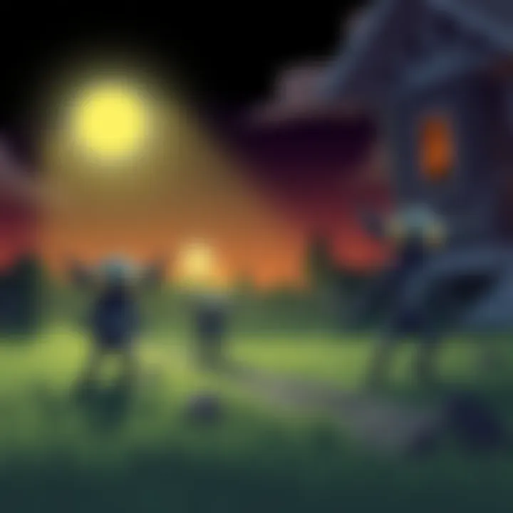 Kelly-Hopkinsville Goblins Encounter A dramatic illustration of the Kelly-Hopkinsville Goblins case, featuring small extraterrestrial beings with glowing eyes in a rural setting at night.