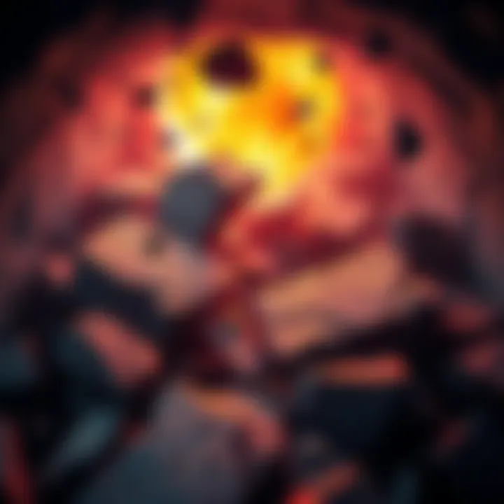 A dark yet vibrant realm representing individuality and creativity, with broken fragments symbolizing freedom and expression within the kenoma.