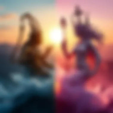 Transition from Ketu to Venus Mahadasha A split image showing Ketu symbolizing detachment on one side and Venus representing luxury and love on the other side, illustrating the shift in perspectives during Mahadasha transitions.