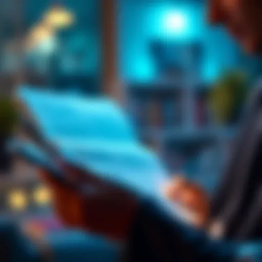 A person reading an article with notes and highlights, symbolizing learning from a new publication.
