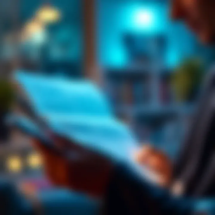 A person reading an article with notes and highlights, symbolizing learning from a new publication.