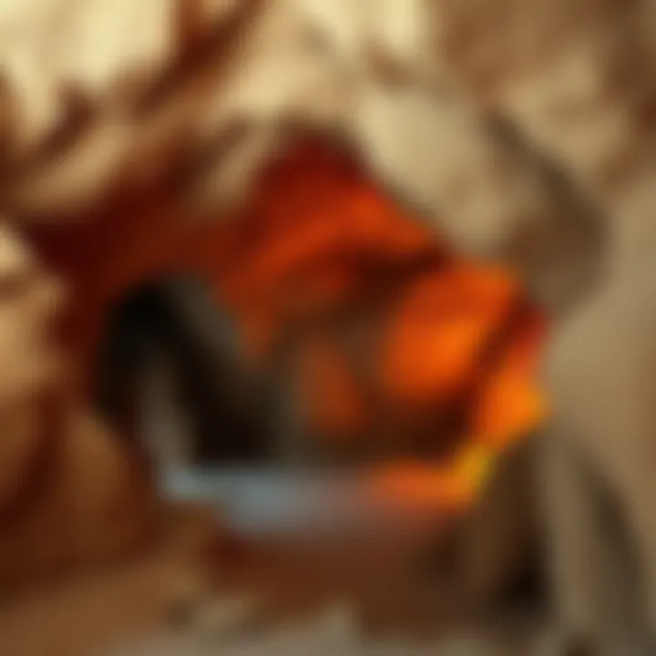 A view of the Khara-Hora Shaft inside Zayukovo Cave, showing its rocky formations and potential megalithic features.