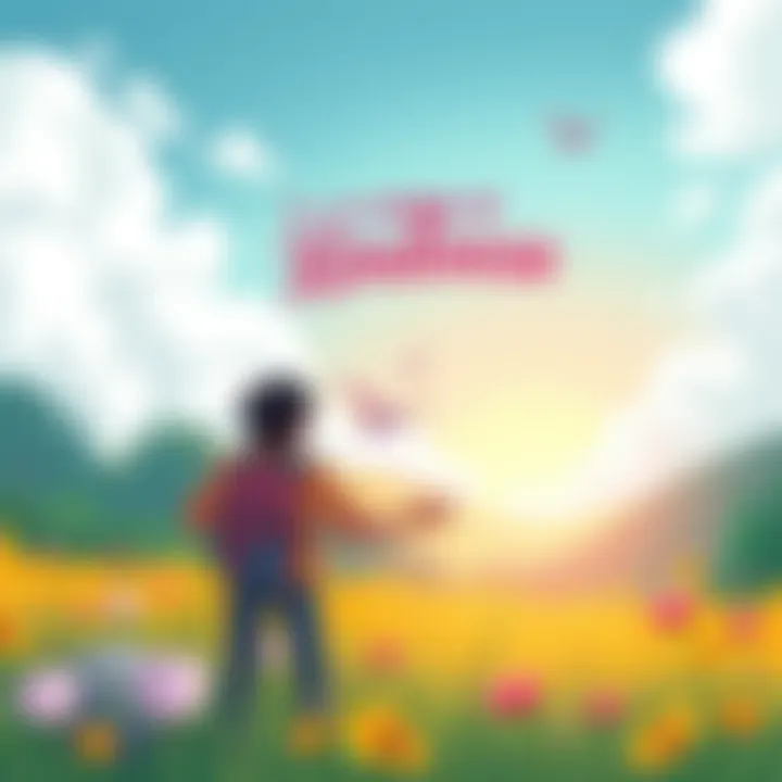 Bright illustration depicting uplifting messages and a sunny disposition