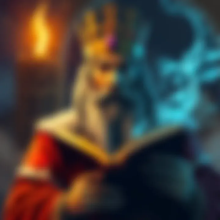 Illustration of King Balaam from Goetia, showing him with a crown and a book of spells, reflecting his mystical nature