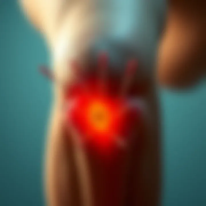 A close-up of a woman's knee with acupuncture needles, symbolizing the experience of dry needling