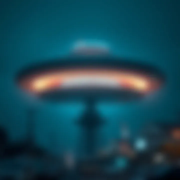A large UFO, the Anyang Aviation Radio Beacon, is shown surrounded by a building in Korea. The object measures 82 meters in diameter and has sparked curiosity about its purpose.