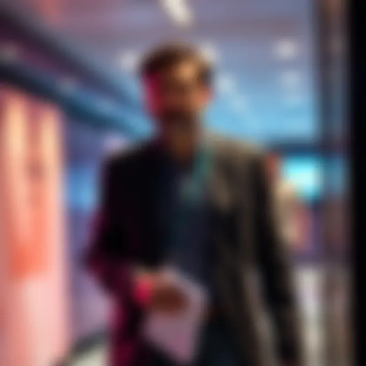 Kshitij Kulkarni leaving a conference, looking concerned after being banned from Peter Thiel's lectures on the Antichrist, with papers in hand.