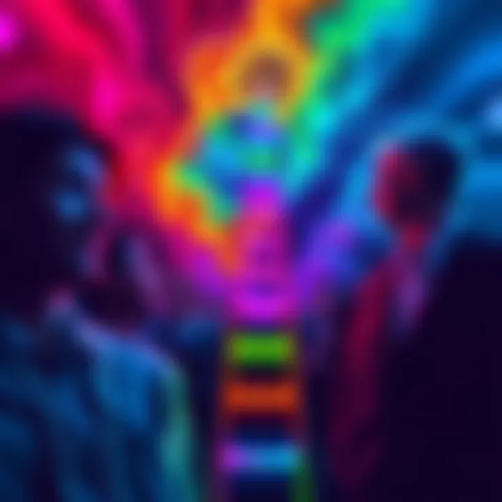 A colorful ladder illustrating different levels of consciousness, emphasizing motivation and attention