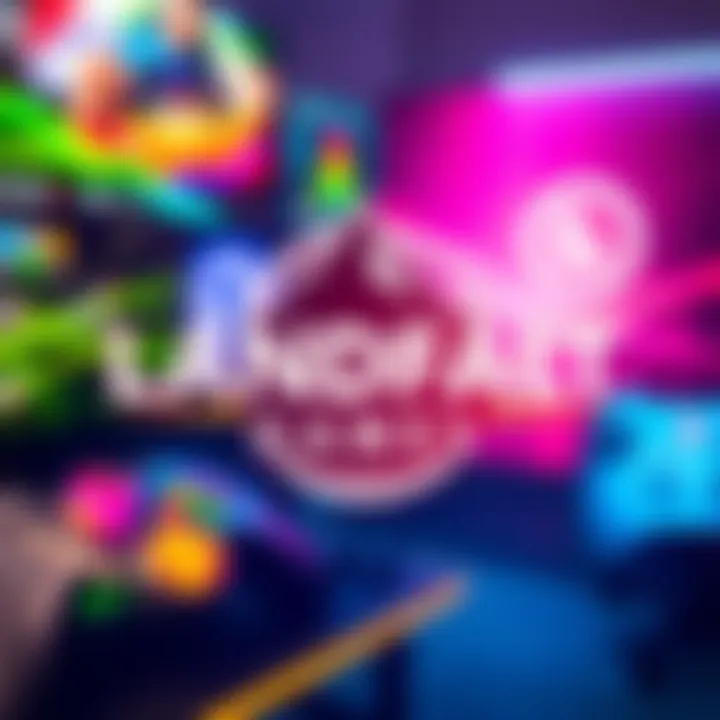 The vibrant new logo of Landfall Games displayed against a colorful gaming background.